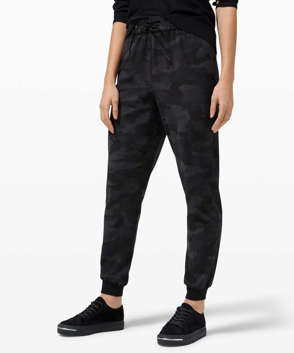 Lululemon Pants Stretch High-Rise Drawstring Black Camo Athletic Jogger Size 2